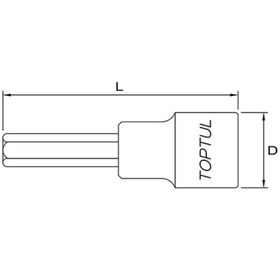 تصویر آلن بکسی 12 میلیمتر درایو 1/2 اینچ فوق بلند 140 میلی متر تاپ تول TOPTUL کد BCIA1612 