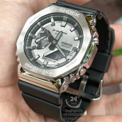 تصویر ساعت مچی جی شاک G-Shock GM2100(تمام فول) استیل نقره ای (جیشاک GShock) تنظیم اتوماتیک با پایتخت کشورها ،اتولایت اتوماتیک 