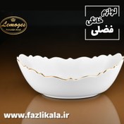 تصویر کشکول موج لمون 326 کاسه موج لمون 326 کشکول چینی لب طلا کشکول لمون 326 کاسه 326 لمون Wave oval bowl code 326