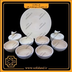 تصویر ست هفت سین کاسه ای با شمعدان پرنده سفالند 