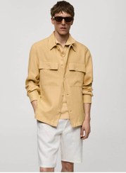 تصویر ژاکت مردانه زرد منگو | 77010568 اورجینال 