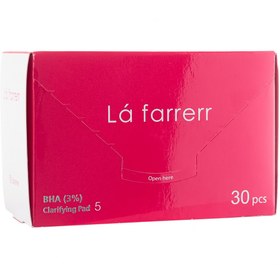 تصویر پد پاکسازی کننده پوست 5 حاوی 3% BHA بسته 30عددی لافارر Lafarrerr Clarifying Pad 5 BHA 3