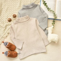 تصویر بلوز دخترانه یقه ۳ سانتی نسکافه ای و سفید سایز ۳۵ تا ۴۵ 