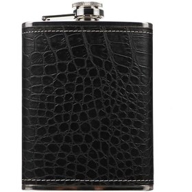 تصویر فلاسک استیل جیبی (Hip Flask) با روکش چرمی مدل 255 میلی لیتر (9oz) 