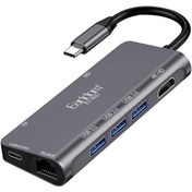 تصویر هاب ۸ پورت تایپ سی ارلدام مدل ET-W21 