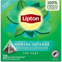 تصویر چای سیاه کیسه ای لیپتون با طعم نعنایی قوی بسته ۲۰ عددی 