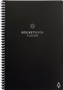 تصویر Rocketbook Fusion Smart Reusable Notebook - Calendar, To-Do Lists, and Note Template Pages with 1 Pilot Frixion Pen and 1 Microfiber Cloth Included - Infinity Black, Executive Size (6" x 8.8") 