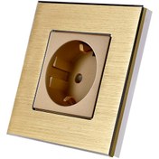 تصویر پریز برق ارت دار آلومینیومی طلایی Livolo پریز برق ارت دار آلومینیومی طلایی Livolo