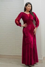 تصویر لباس مجلسی و شب ماکسی مدل سارگل - خردلی / سایز3-46/48 Dress and long night