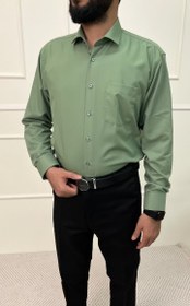 تصویر پیراهن یقه‌دار سبز 