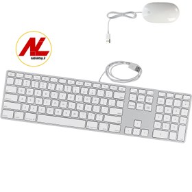 تصویر ست ماوس و صفحه کلید اپل Apple Wired Keyboard Slim + Mouse