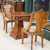 تصویر میز بازی تخته نرد و شطرنج چوبی برنزکوب 