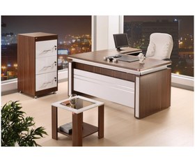 تصویر میز اداری کارشناسی 160cm مدل وربانا mdfبا ال جوان 