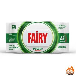تصویر دستمال مرطوب فیری مدل Power Wipes بسته ۱۰۰ عددی با رایحه لیمو 