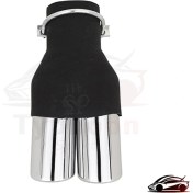 تصویر سر اگزوز دو لول گرد آبکاری کروم کد ۴۱۳ 