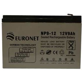 تصویر باتری یو پی اس 12 ولت 9 آمپر ساعت یورونت مدل NP9-12 بسته 10 عددی 