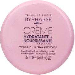 تصویر کرم مرطوب کننده دست و صورت بایفاس حجم 250 میلی لیتر BYPHASSE MOISTURIZING & NOURISHING CREAM 250 ml