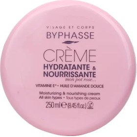 تصویر کرم مرطوب کننده دست و صورت بایفاس حجم 250 میلی لیتر BYPHASSE MOISTURIZING & NOURISHING CREAM 250 ml