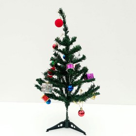 تصویر درخت کریسمس با تزیین ارتفاع 60 سانتی متر 