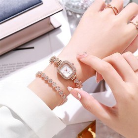 تصویر ساعت مچی عقربه ای زنانه نگین دار مدل رویال کرون ROYAL CROWN WATCH WOMEN کد WTCH1147W 