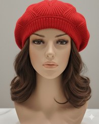 تصویر کلاه زمستانی کاموایی فرانسوی – طراحی نرم و چند رنگ برای کودکان و بزرگسالان - قرمز French Knit Beanie Hat – Multi-Color Wool for Kids & Adults