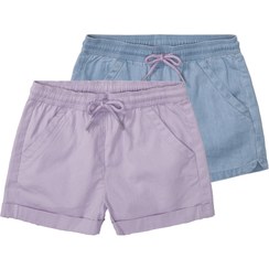 تصویر پک 2 عددی شورتک دخترانه فاق بلند لوپیلو کد kids1488 