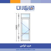 تصویر درب تراس upvc با شیشه مشجر 