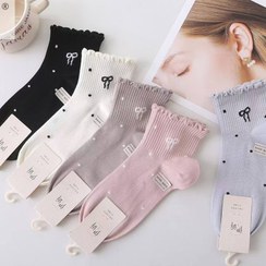 تصویر جوراب زنانه خال‌دار فانتزی در پنج رنگ K0060 