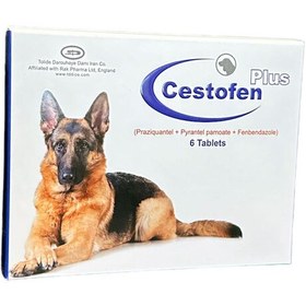 تصویر قرص ضد انگل سستوفن پلاس مخصوص سگ بسته ۶ عددی با طعم گوشت 