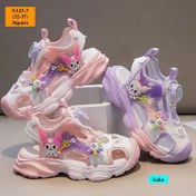 تصویر صندل جلو بسته بچه گانه کاکا کیدز مدل SA15-3 رنگ صورتی و بنفش سایز ۳۲ تا ۳۷ 