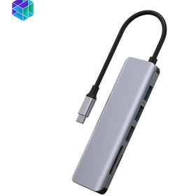 تصویر هاب تایپ سی دارای 7 پورت ویوو مدل Alpha 731HC WiWU Alpha 731HC Usb C Hub 7-in-1 Latptop Adapter