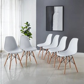 تصویر میز و صندلی نهار خوری ایمز فایبر ایفلی 6 نفره - 80*120 / ا eames fiber chair eames fiber chair