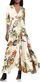 Milumia women's button up split floral print flowy clearance party maxi dress