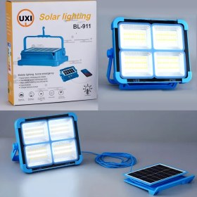 تصویر پروژکتور خورشیدی کمپینگ 200 وات UXI BL-911 دارای پنل خورشیدی جدا شونده Solar projector 200w UXI BL-911