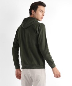 تصویر هودی مردانه سبز جنگلی با جیب کانگورویی - متفاوت بودن را انتخاب کنید برند campus sutra Men's Forest Green Dare To Be Different Hoodie With Kangaroo Pocket