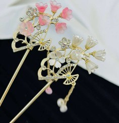 تصویر کانزاشی مو سبد گل کریستالی آویزدار 