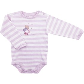 تصویر زیردکمه دخترانه آستین بلند راه راه Violet دانالو Danaloo baby romper code:29099