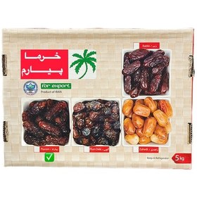 تصویر خرما پیاروم درجه یک با کارتن های فله ۵ کیلویی First grade Pyarom dates with 5 kg bulk cartons