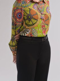 تصویر شلوار زنانه برنس مدل پریانا فاق بلند کرپ مشکی 