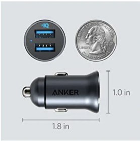 تصویر شارژر فندکی انکر مدل A2727 Powerdrive2 Alloy Anker PowerDrive 2 Alloy A2727 24W Car Charger