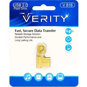 تصویر فلش Verity مدل V816 64GB فلش مموری 64GB طلایی