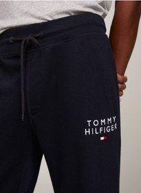 تصویر شلوار جگری مردانه با لوگو - ترکیب پنبه، آبی برند Tommy Hilfiger Men's Logo Lounge Joggers - Cotton Blend, Blue