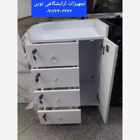 تصویر ترولی قفلدار چوبی آرایشگاهی هزینه ارسال درب منزل توسط مشتری پرداخت میشود 