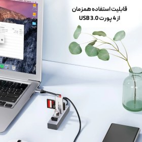 تصویر هاب USB 3.0 چهار پورت لنشن مدل H22S Lention H22S 4-in-1 USB 3.0 HUB