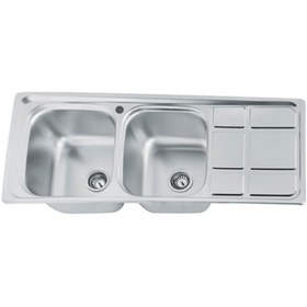 تصویر سینک ظرفشویی الماس مدل SA29 توکار ۲ لگن استیل 