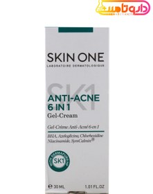 تصویر ژل کرم ضد جوش 6 در 1 SKIN ONE ا Skin One Anti Acne 6 IN 1 Gel Cream 30ml Skin One Anti Acne 6 IN 1 Gel Cream 30ml