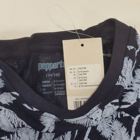 تصویر ست تیشرت شلوارک نخی پسرانه برند پپرتس مناسب 8 تا 14 سال کپی Boys' cotton t-shirt and shorts set, Peppers brand, suitable for ages 8 to 14