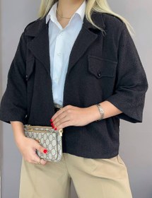 تصویر کراپ کت کنفی مشکی 