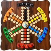 تصویر بازی فکری منچ و مارپله ۶ نفره چوبی 