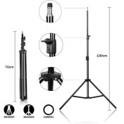 تصویر سه پایه دوربین فلزی مدل PK-T504 سایز ۱۹۰ سانتی 